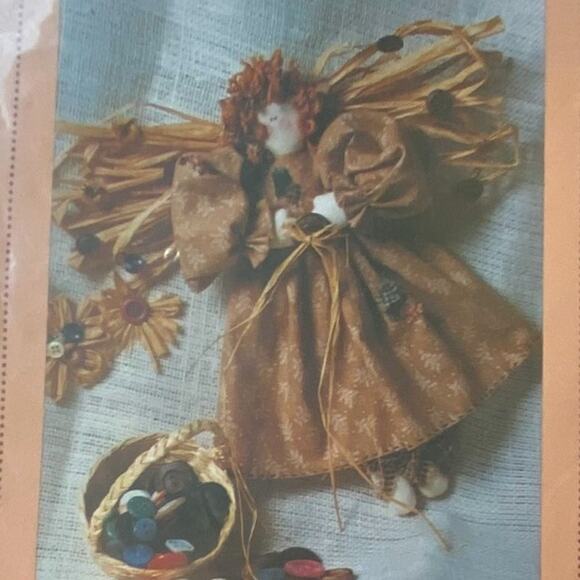 Plain Jane Creations 118 Pattern Button Winged Angel 11" Uncut Craft Folk Art - Picture 1 of 6